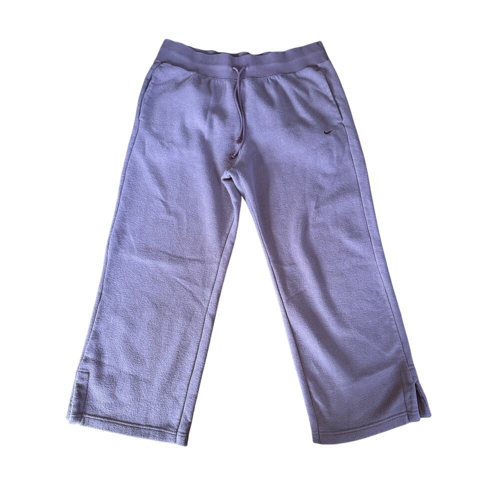 Nike wide leg fleece brown/purple sweatpants comfort lounge wear
